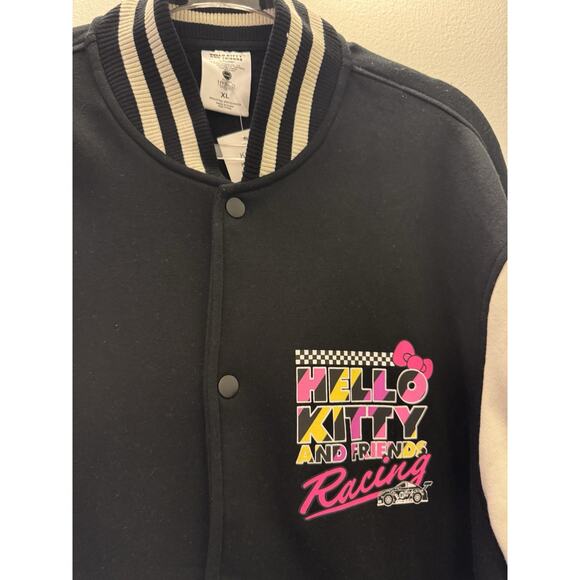 Hello Kitty Men's Black/Off White Tokyo Speed Racing Varsity Jacket - XL - Picture 4 of 5